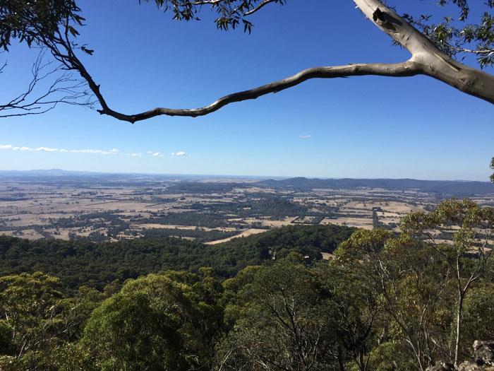 View looking north towards Hanging Rock