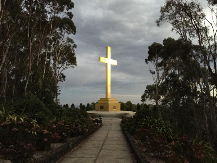 At the going down of the sun... The Cross at sunset.